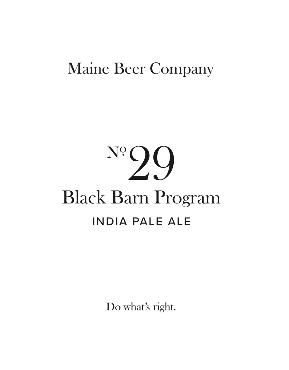 Black Barn Program No. 29 IPA