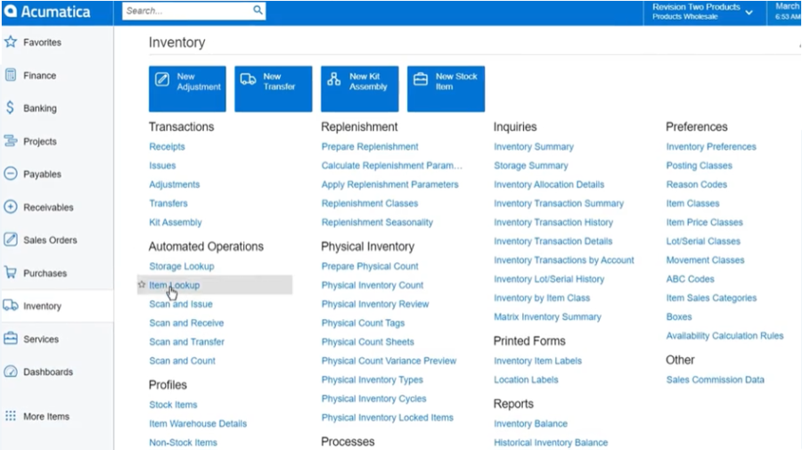 SS Acumatica Cloud ERP