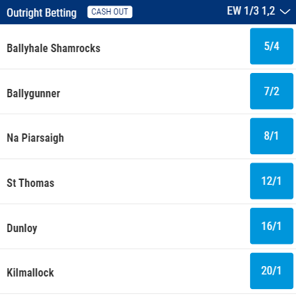 All-Ireland Club Odds