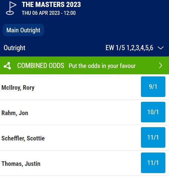 rory mcilroy major odds