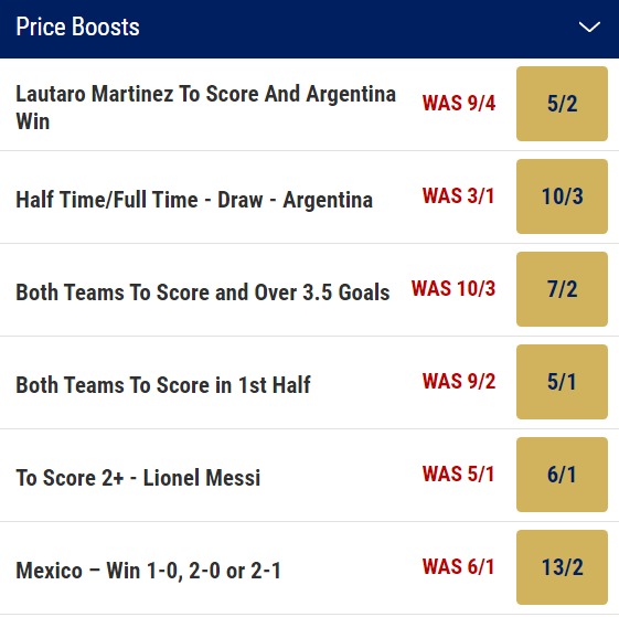 Argentina vs Mexico Prediction Price boosts