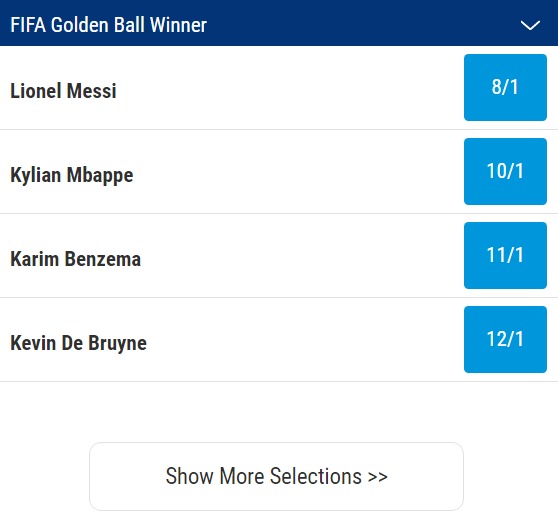 world cup golden ball odds