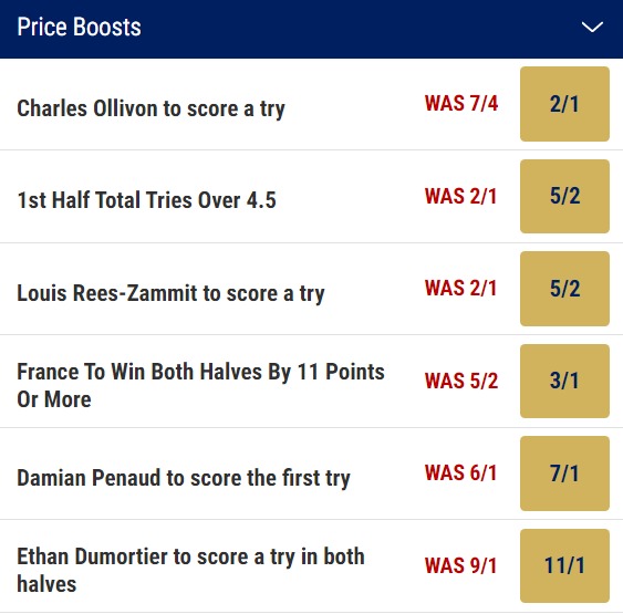 France v Wales Six Nations Betting Price Boosts