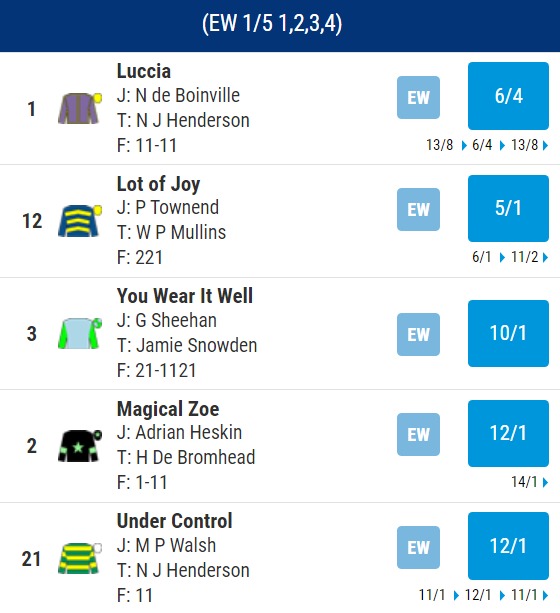 Mares Novices Hurdle Betting Odds