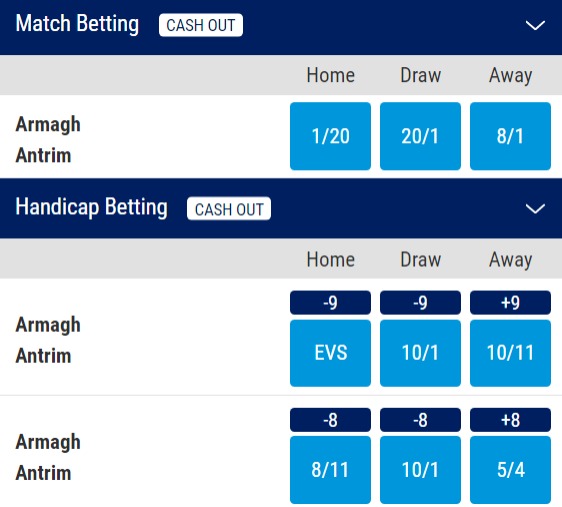 Armagh v Antrim Odds - Ulster Championship