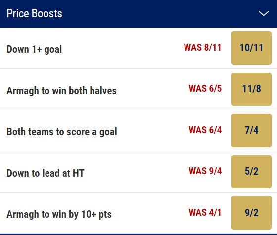 Armagh v Down Odds - Price Boosts for Ulster Semi-Final