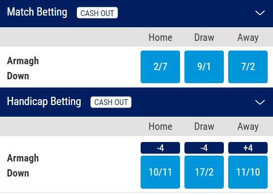 Armagh v Down Odds - Ulster Championship Semi-Final