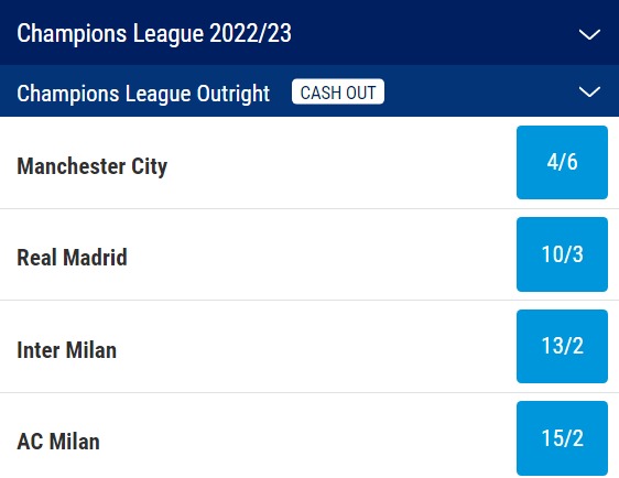 Champions League Final 2023 Odds