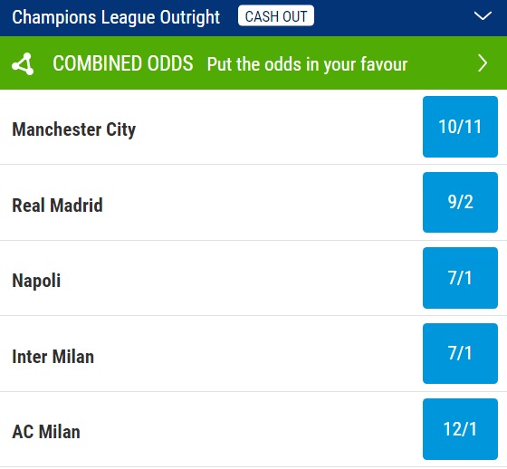 Champions League Odds 2023