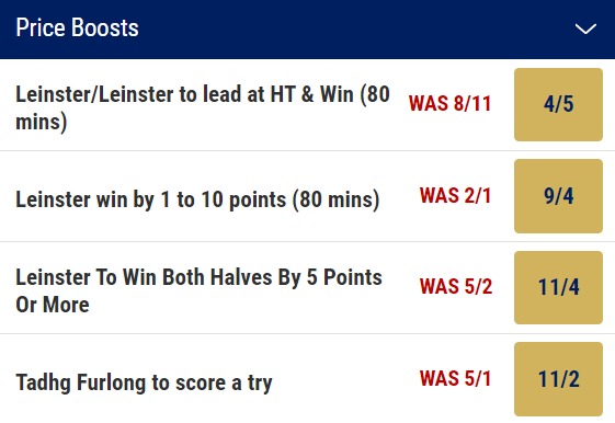 Leinster v Toulouse Odds - Price Boosts