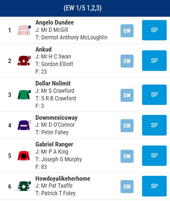 Punchestown Bumper 7.45pm Odds