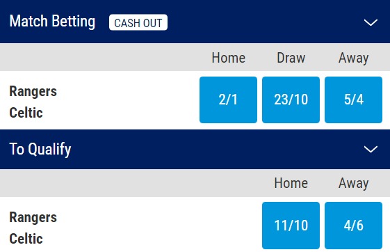 Rangers v Celtic Odds - Scottish Cup semi-final