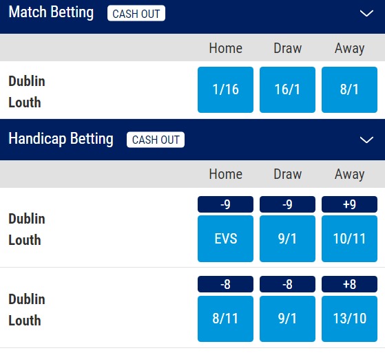 Dublin v Louth - Leinster Final Odds