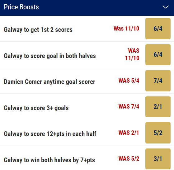 Galway v Sligo Odds Price Boosts for Connacht Final