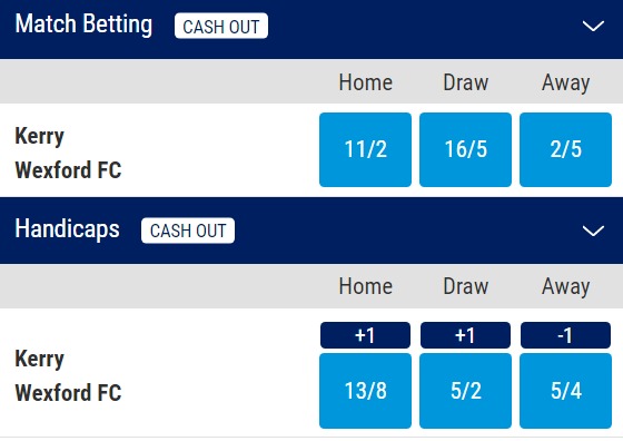 Kerry v Wexford Odds - League of Ireland First Division