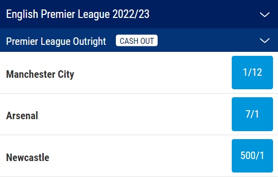 Premier League Title Odds