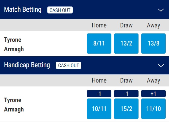 Tyrone v Armagh Odds - All-Ireland Group Stage 2023