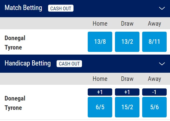 Donegal v Tyrone Odds - All-Ireland Preliminary QF 2023