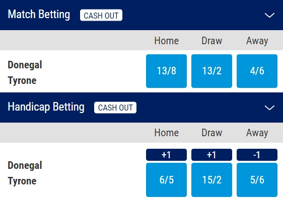 Donegal v Tyrone Odds - All-Ireland Preliminary Quarter-Final 2023