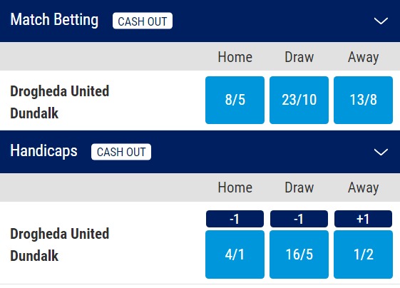 Drogheda United v Dundalk Odds - League of Ireland Premier Division 2023