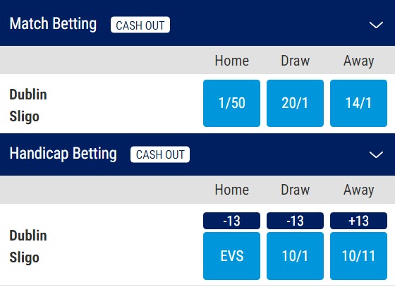 Dublin v Sligo Odds - All-Irelad Group Stage 2023