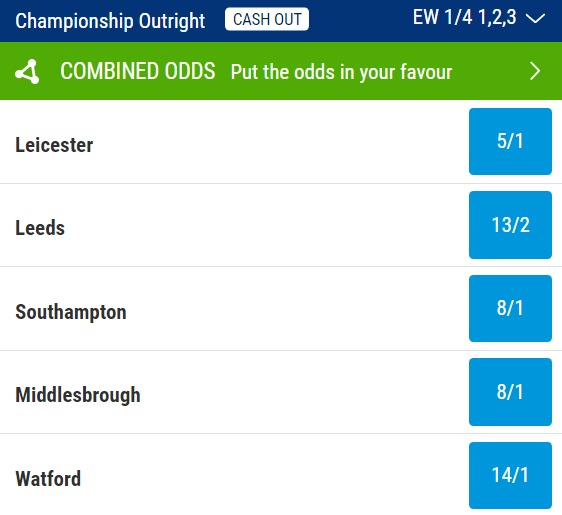 EFL Championship Odds 23 24