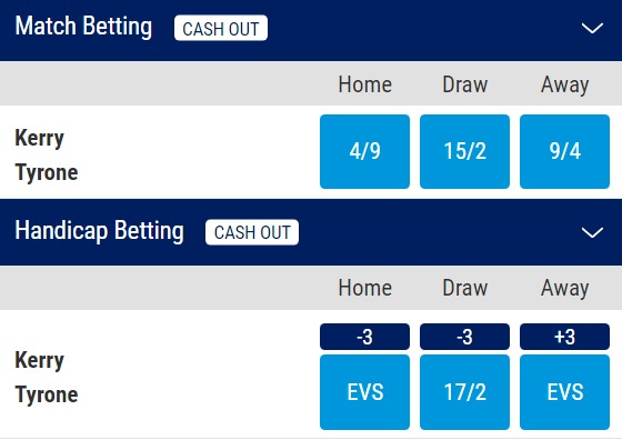 Kerry v Tyrone Odds - All-Ireland Quarter-Final 2023