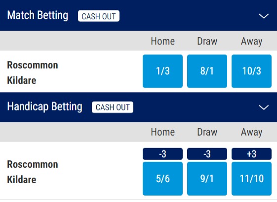 Roscommon v Kildare Odds - All-Ireland Group Stage 2023