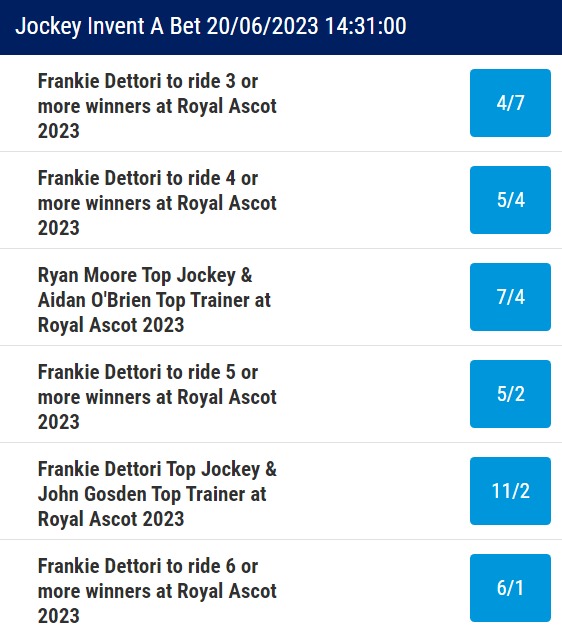 Royal Ascot Odds Specials 2023