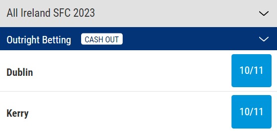 Dublin v Kerry To Lift The Cup Odds All-Ireland Football Final 2023