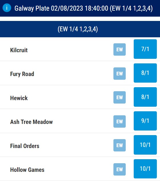 Galway Plate Odds 2023