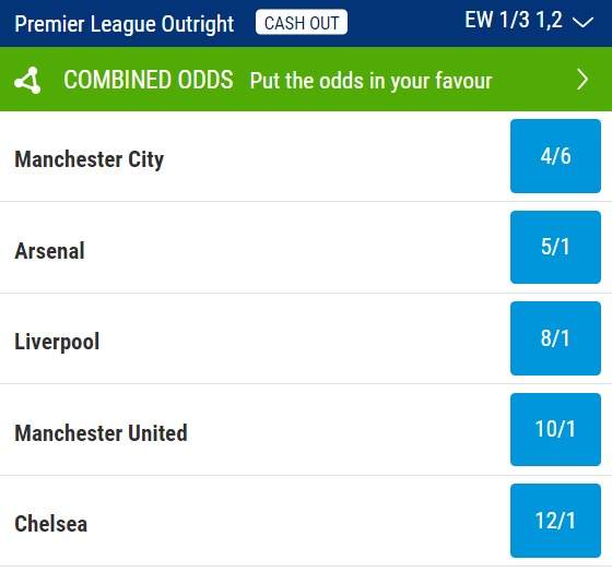 Premier League Odds 23 24