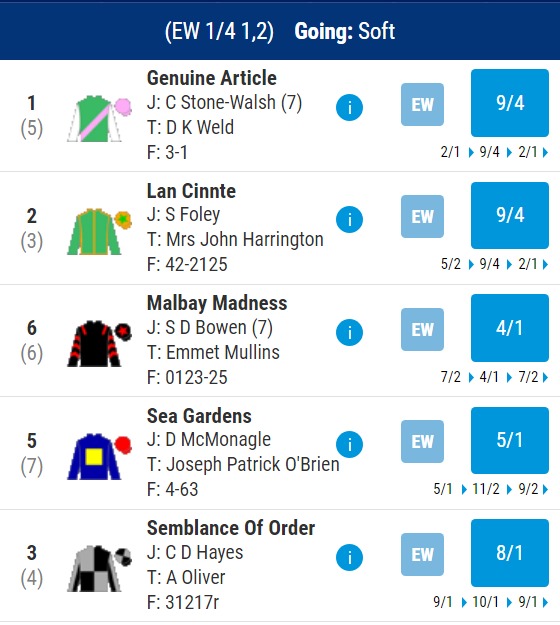 Galway Races Wednesday 5.10pm Odds