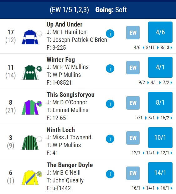 Galway Races Wednesday 5.40pm Odds