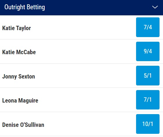 RTE Sports Person of the Year Odds 2023