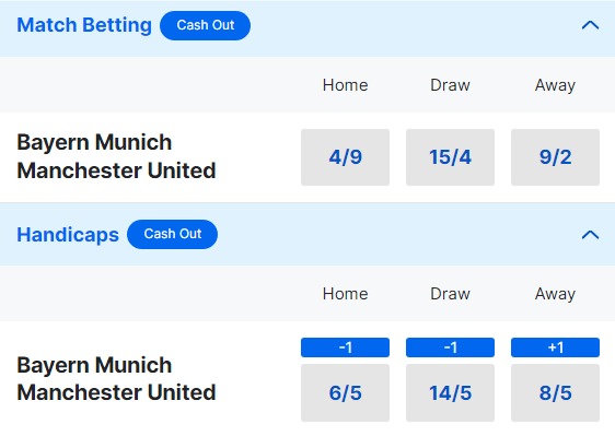 Bayern Munich v Man United Odds - Champions League 2023 24