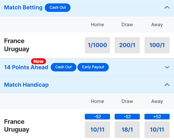 France v Uruguay Betting Odds - 2023 Rugby World Cup (2)