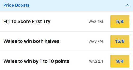 Wales v Fiji Betting Odds - 2023 Rugby World Cup