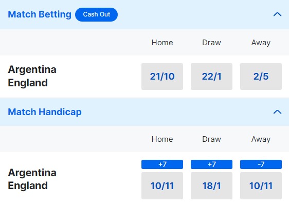 Argentina v England Betting Odds - 2023 Rugby World Cup Bronze Final