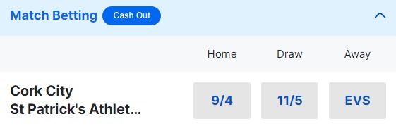 Cork City v St Patrick's Athletic Betting Odds - 2023 FAI Cup Semi-Final