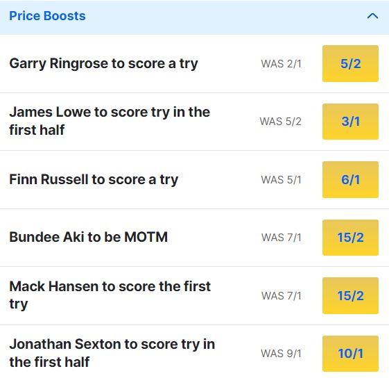 Ireland v Scotland Odds Price Boosts - 2023 Rugby World Cup