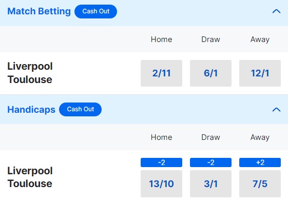 Liverpool v Toulouse Betting Odds - Europa League 2023 24