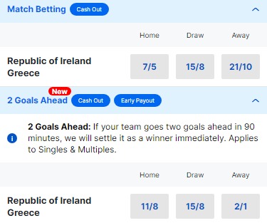 Rep. of Ireland v Greece Betting Odds - UEFA Euro 2024 Qualifier