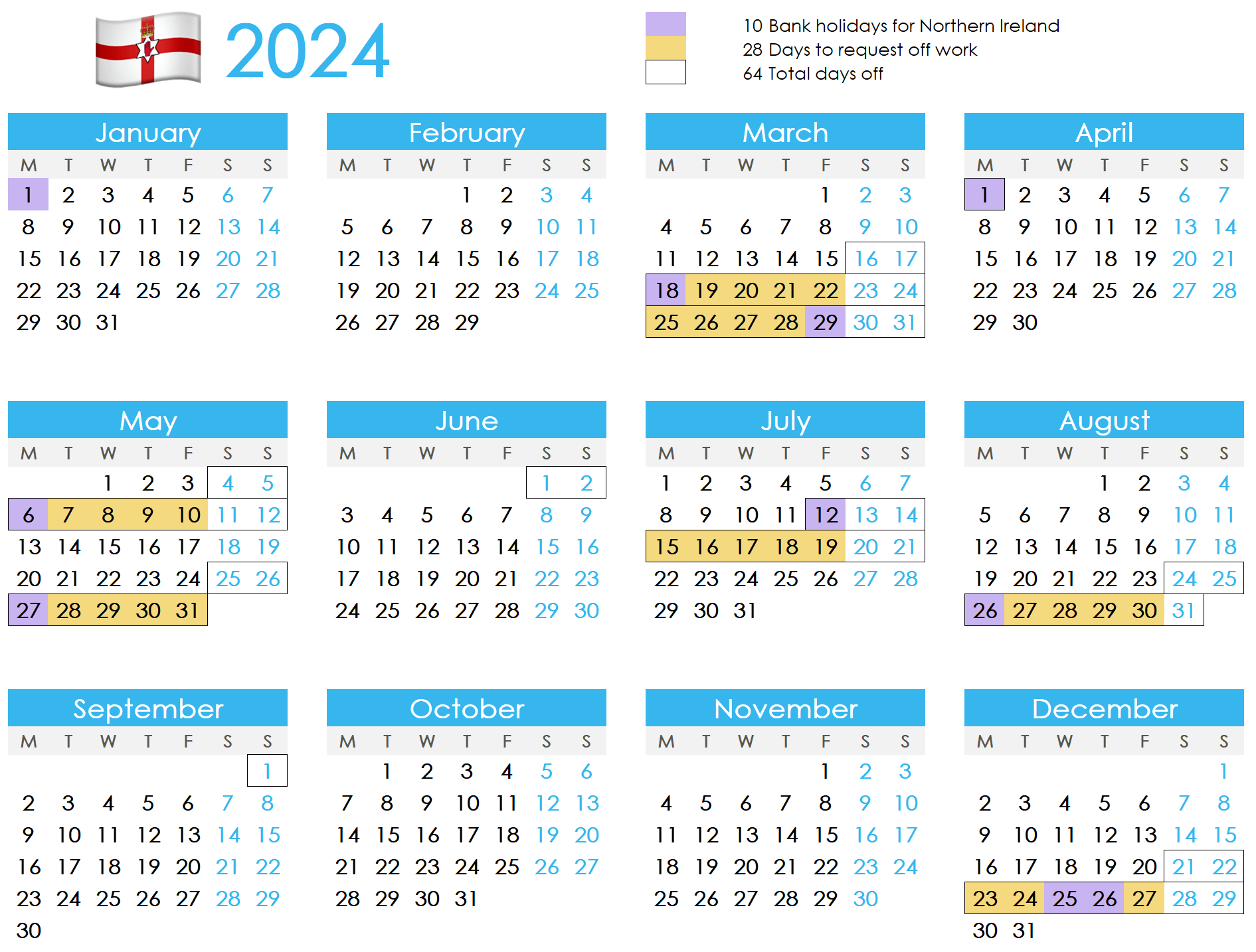 Holidays 2024 Northern Ireland Ericka Priscilla   Maximise Annual Leave 2024 Uk Ni Northern Ireland 