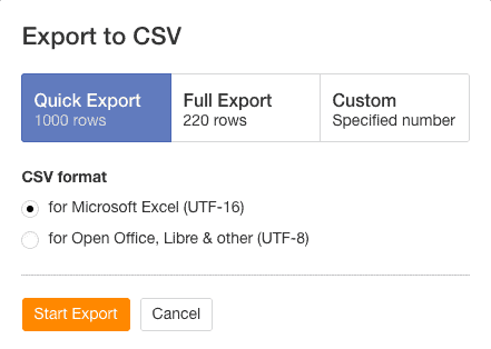 Export to csv
