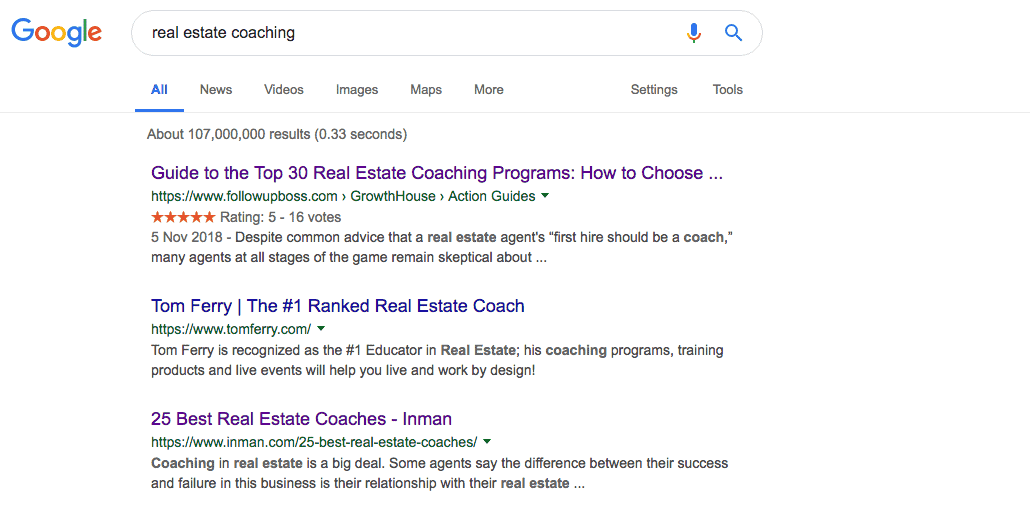 Real Estate Coaching Position 1