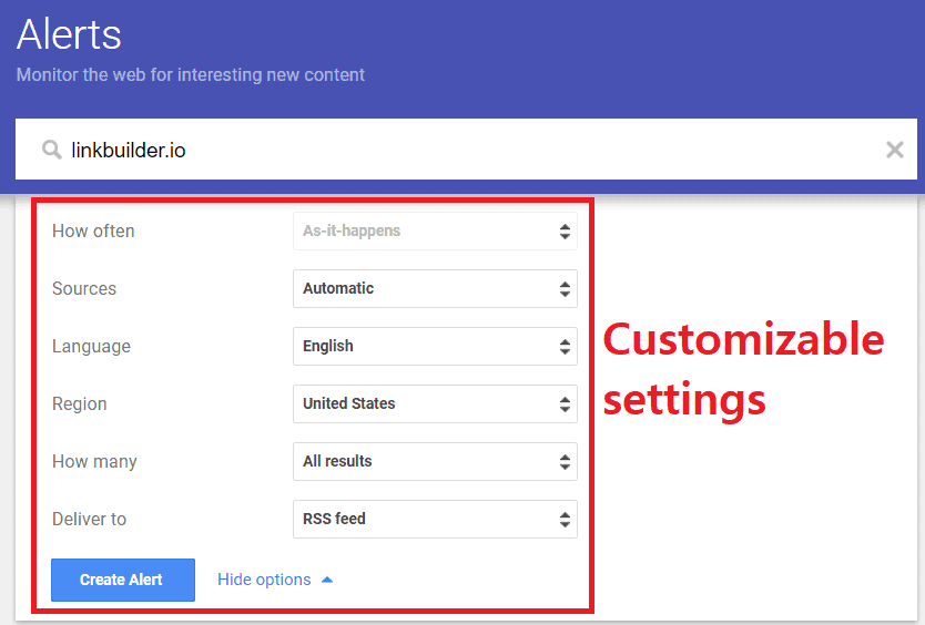 google alerts tool