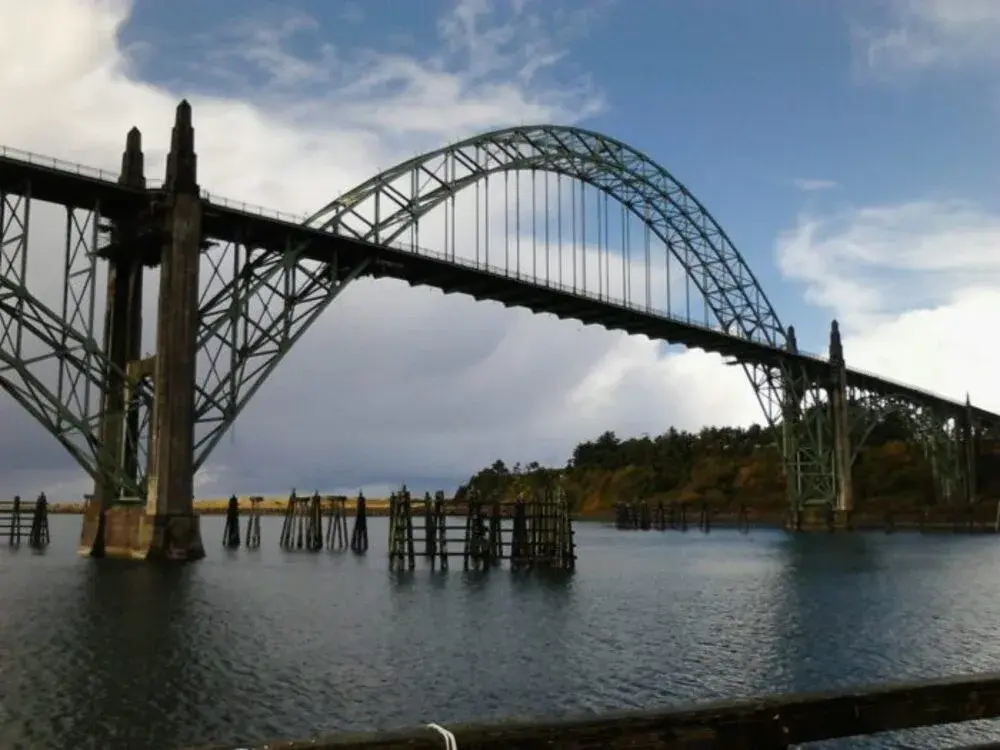 Bridge in Newport, Oregon over coast