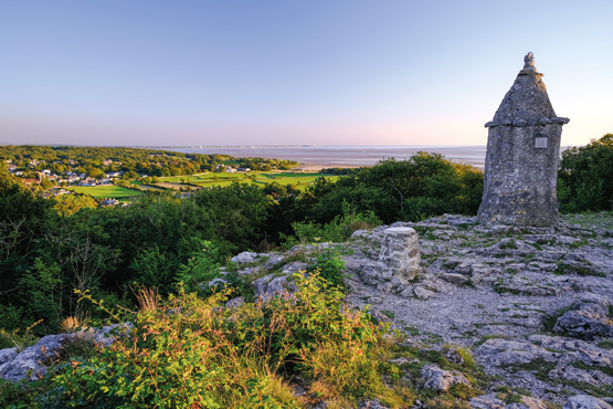 The Pepperpot, with views over Silverdale and the bay