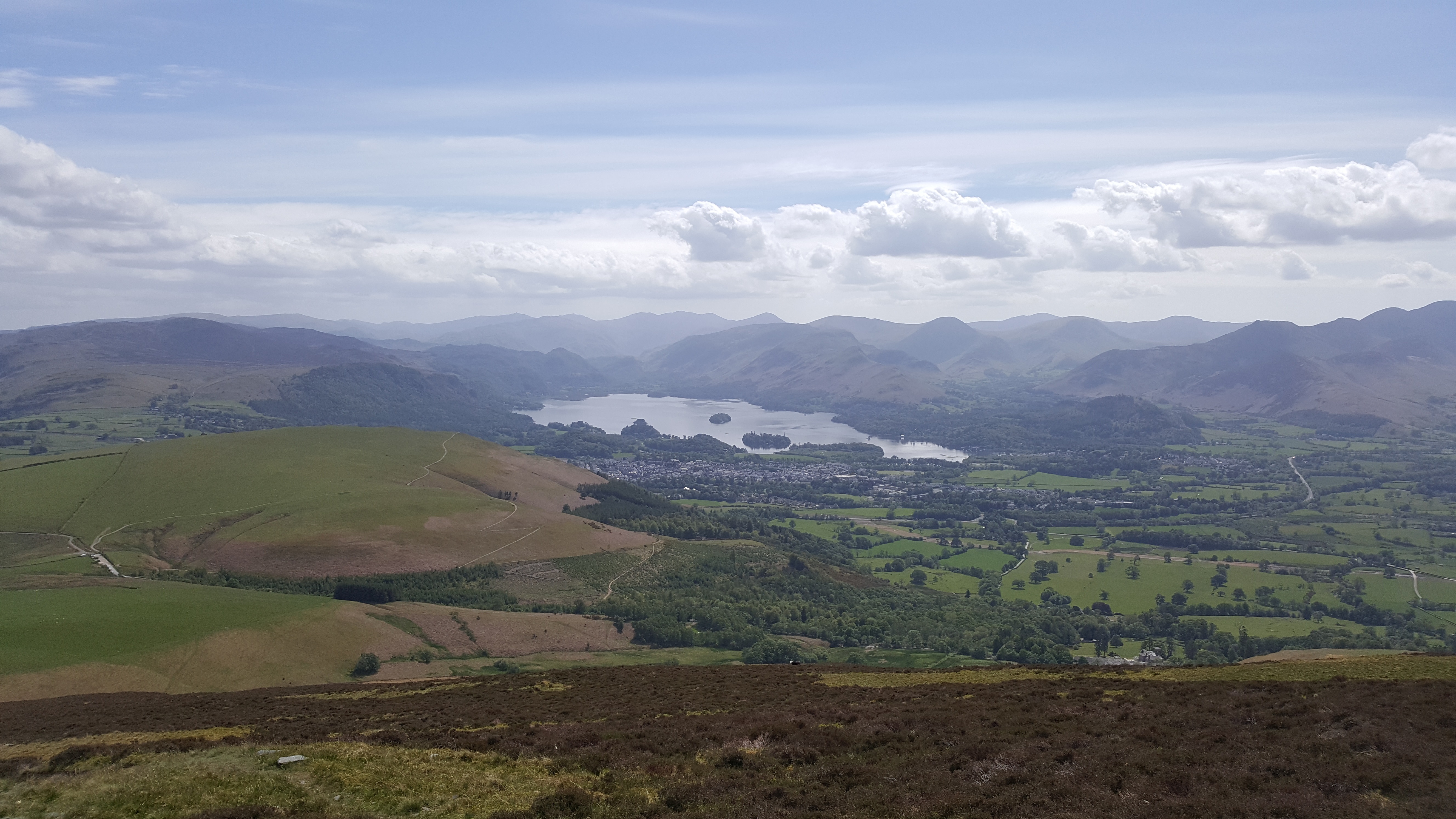 For Day 1 Skiddaw 2 Caption Keswick and Derwent Water from Skiddaw
